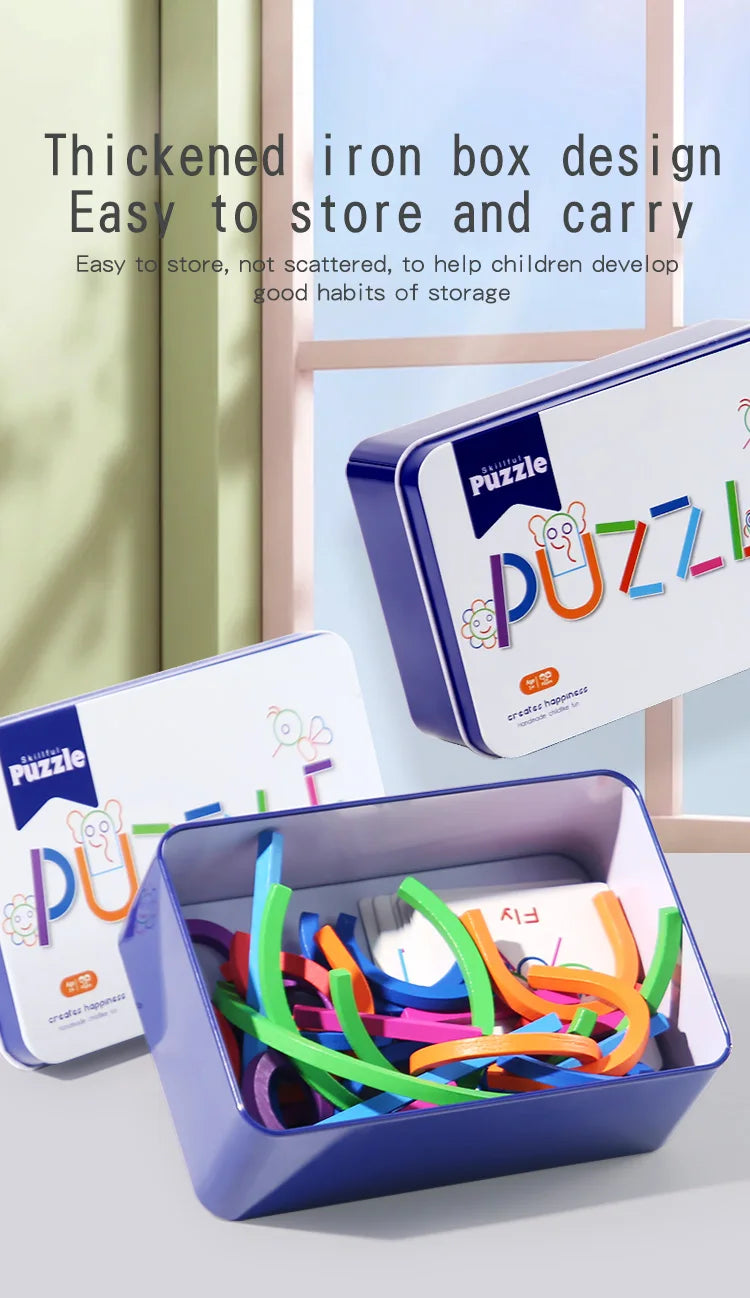 Children's early education puzzle toys, wooden creative rings, sticks, puzzles, abstract logical thinking training, parent-child