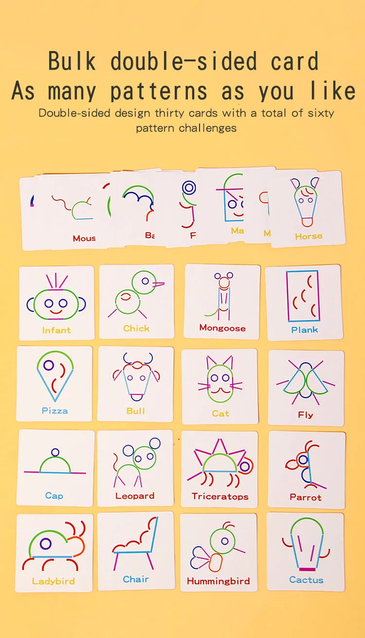 Children's early education puzzle toys, wooden creative rings, sticks, puzzles, abstract logical thinking training, parent-child